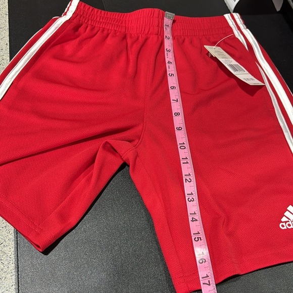 Adidas Three stripe,hip pockets, elastic waist, embroidered logo athletic shorts - Picture 8 of 8